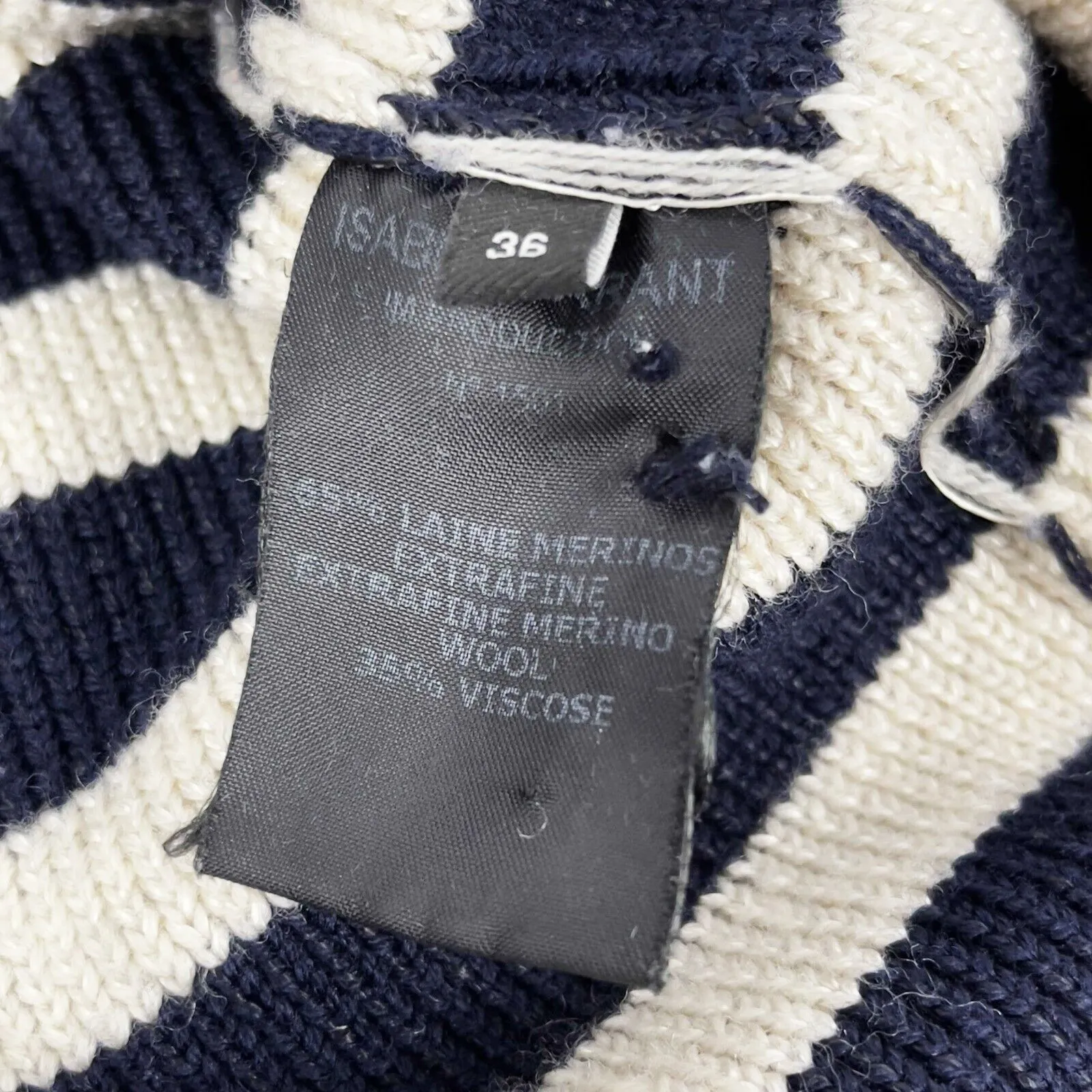 ISABEL MARANT - Hatfield Striped Merino Wool-blend Long Sweater/Tunic - 36 US S