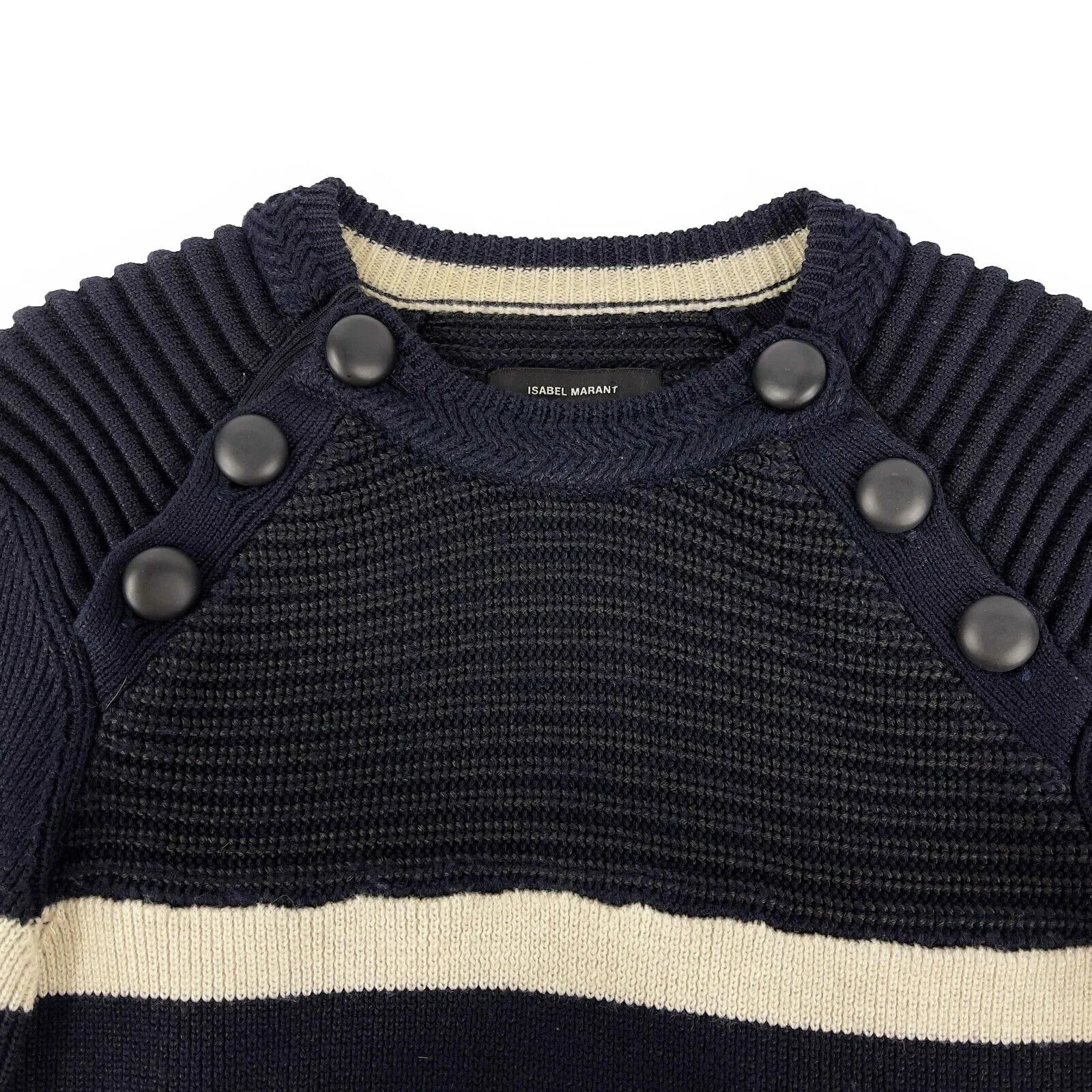 ISABEL MARANT - Hatfield Striped Merino Wool-blend Long Sweater/Tunic - 36 US S