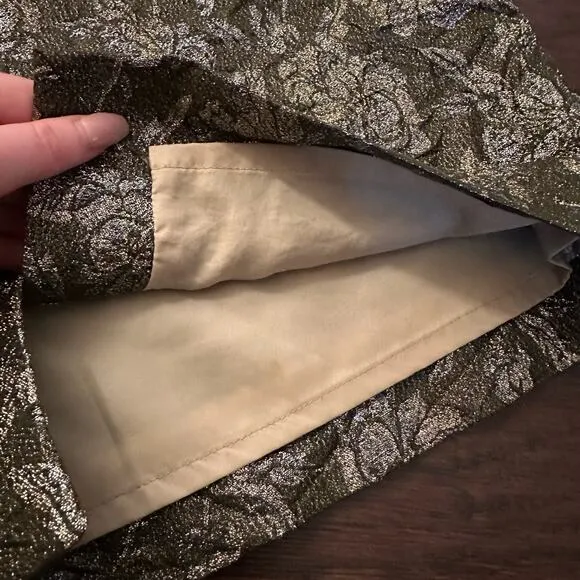 J. Crew Collection sparkly taupe floral pencil skirt size 4