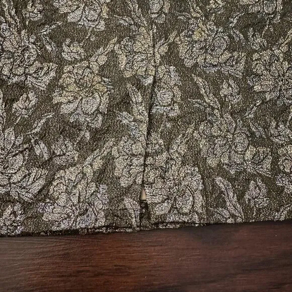 J. Crew Collection sparkly taupe floral pencil skirt size 4