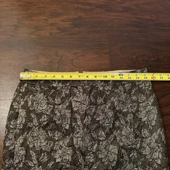 J. Crew Collection sparkly taupe floral pencil skirt size 4