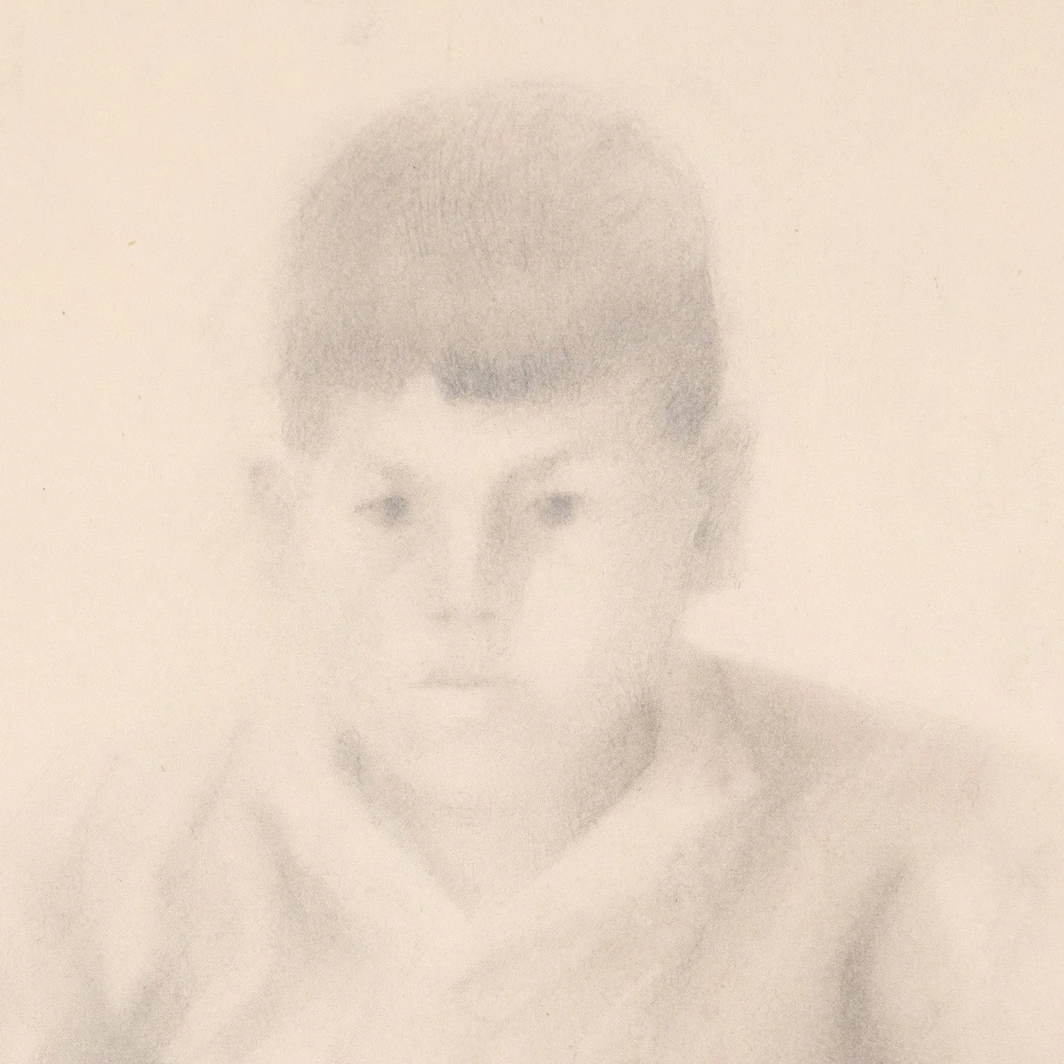 JACK CHAMBERS "STUDY OF A YOUNG BOY" GRAPHITE ON PAPER, 1958