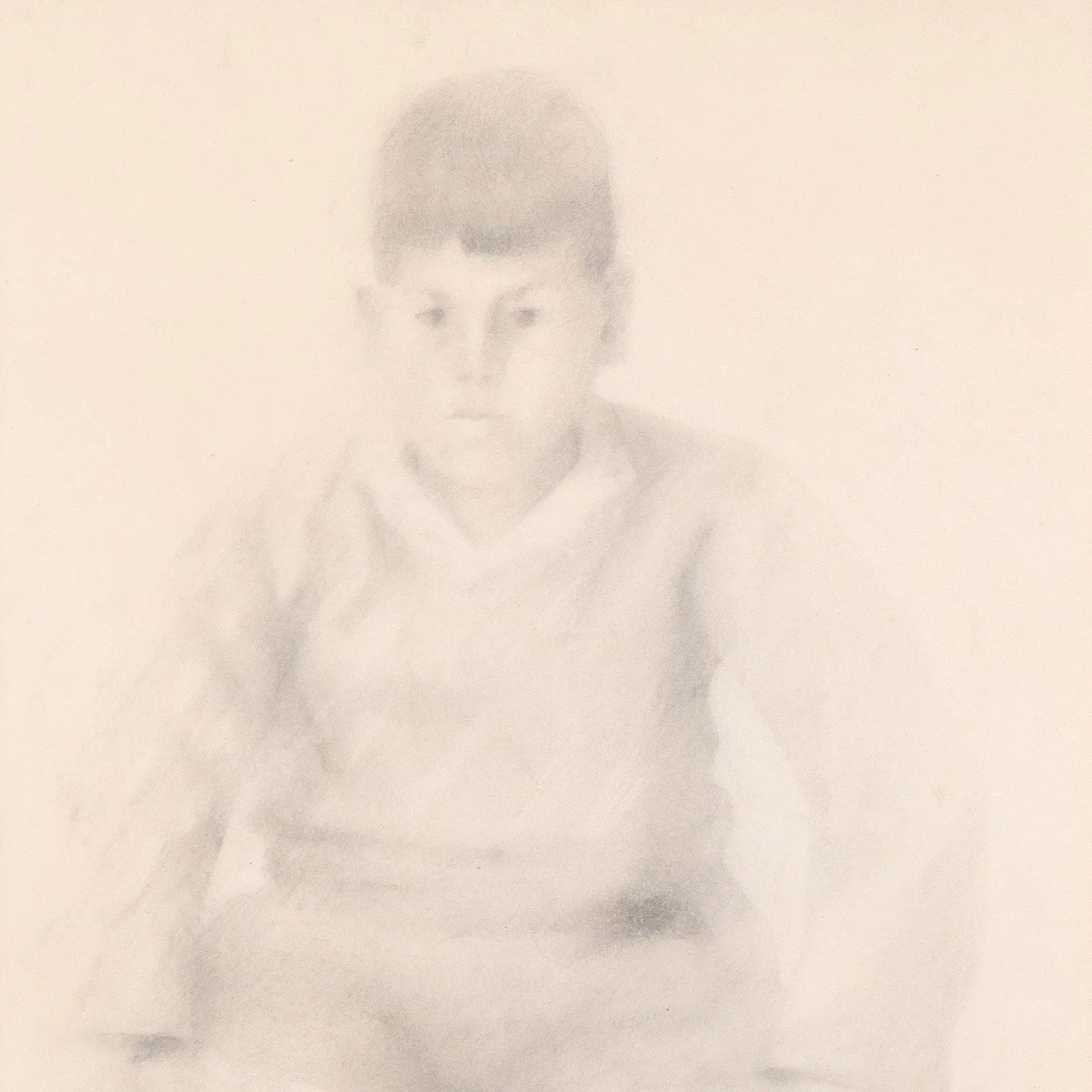 JACK CHAMBERS "STUDY OF A YOUNG BOY" GRAPHITE ON PAPER, 1958