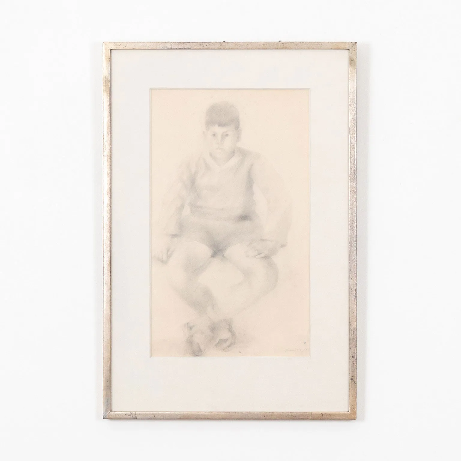 JACK CHAMBERS "STUDY OF A YOUNG BOY" GRAPHITE ON PAPER, 1958