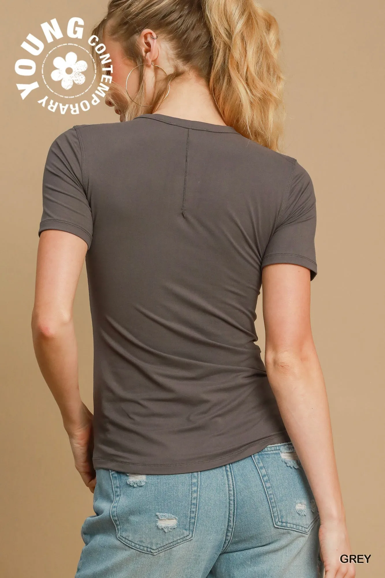 JERSEY LIGHTWEIGHT COMFORT TOP - GREY