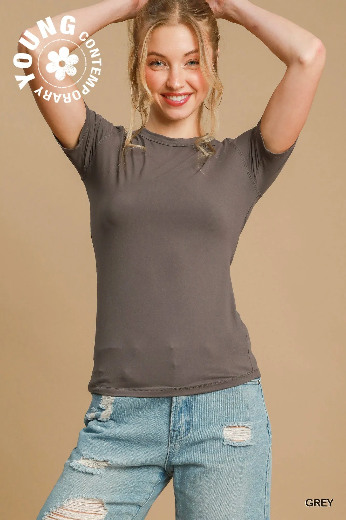 JERSEY LIGHTWEIGHT COMFORT TOP - GREY