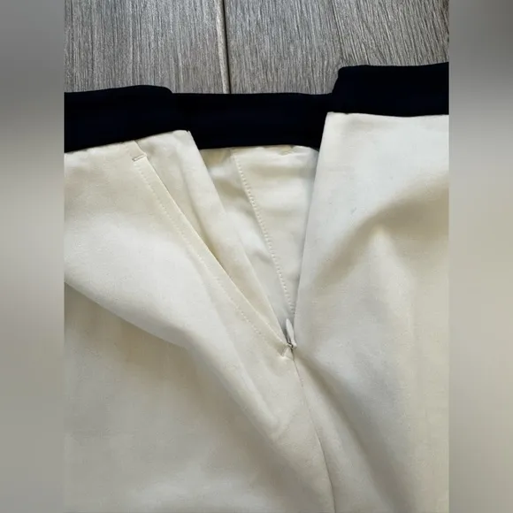 J.Mclaughlin ~ Women's Marf Skirt Mid-Length Pencil Ivory / blue trim Size 6 NWT