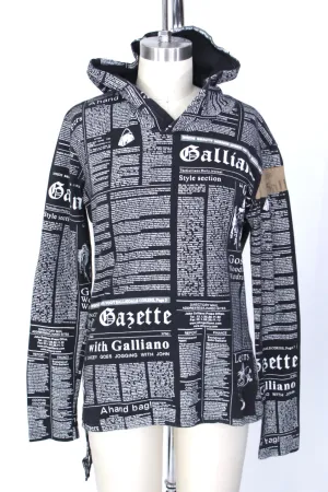 John Galliano Newspaper Print Hoodie