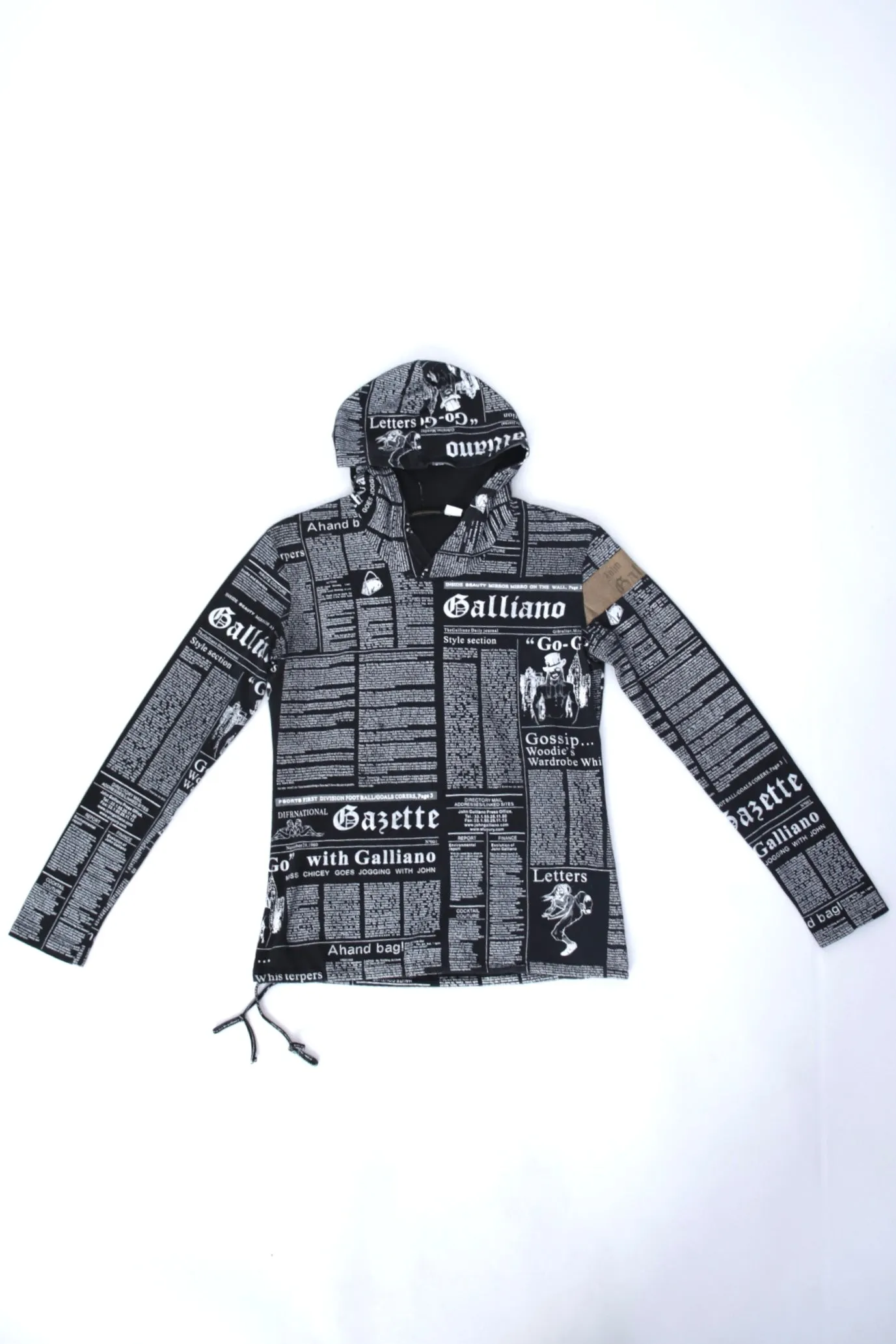 John Galliano Newspaper Print Hoodie