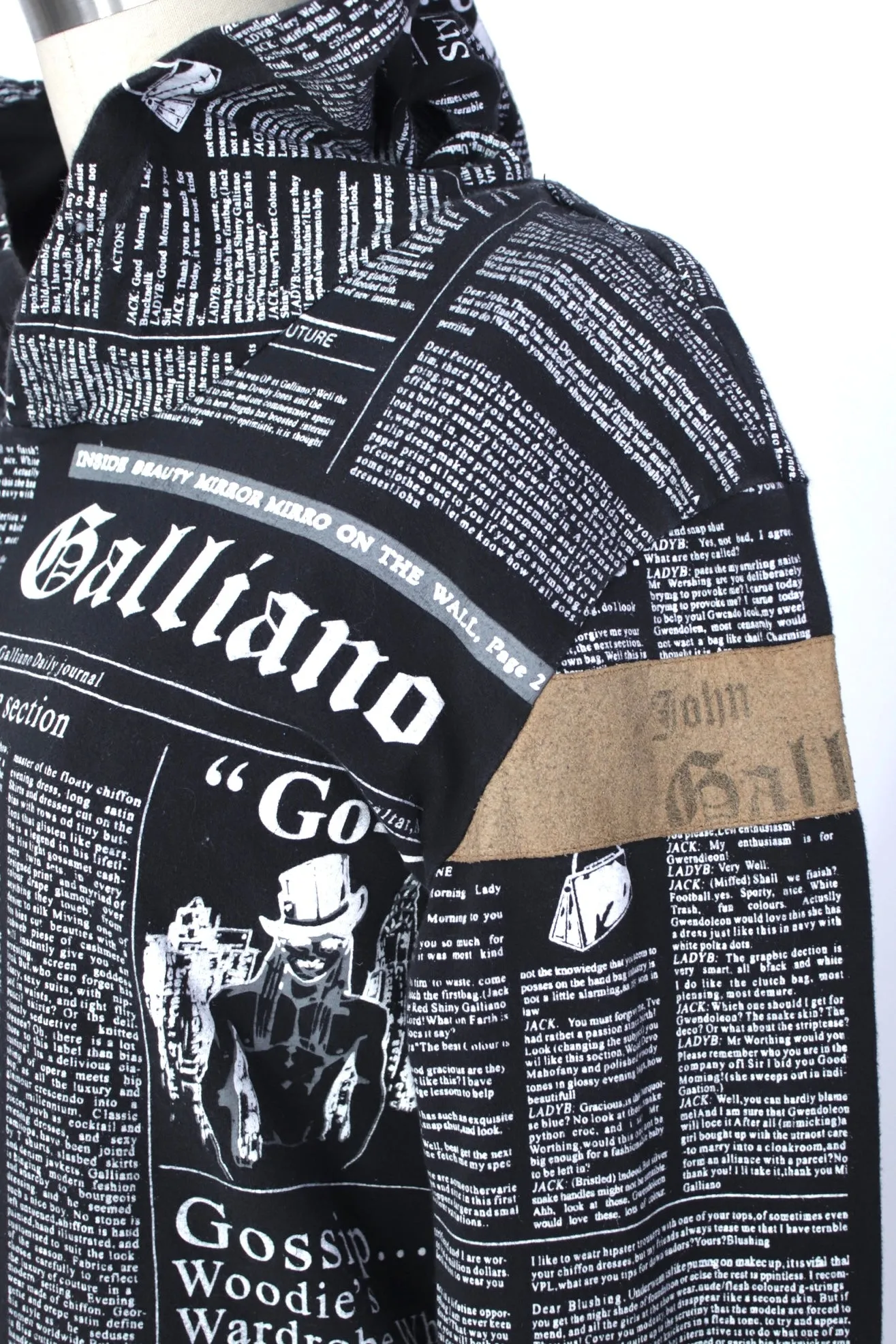 John Galliano Newspaper Print Hoodie