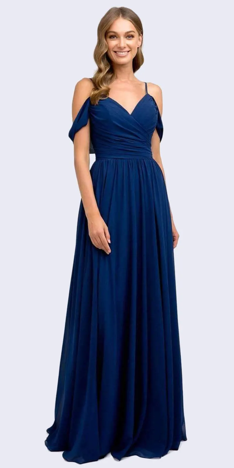 Juliet 676 Cold-Shoulder Formal A-line Dress
