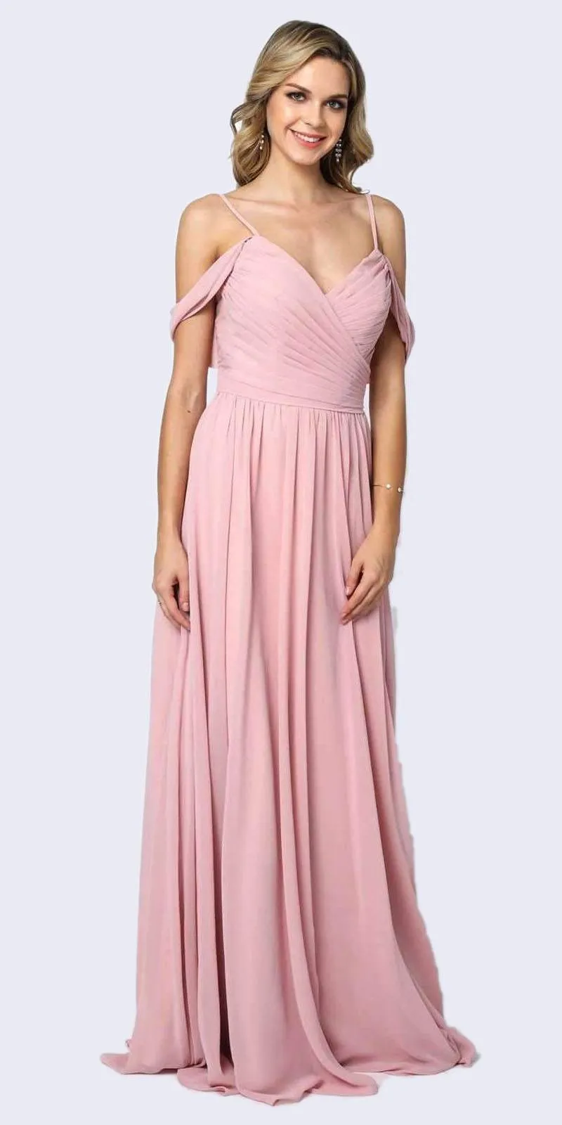 Juliet 676 Cold-Shoulder Formal A-line Dress