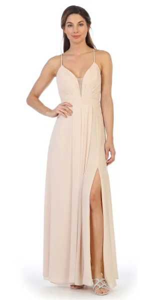 Juno 1095 Corset Lace-Up Back A-Line Long Formal Dress