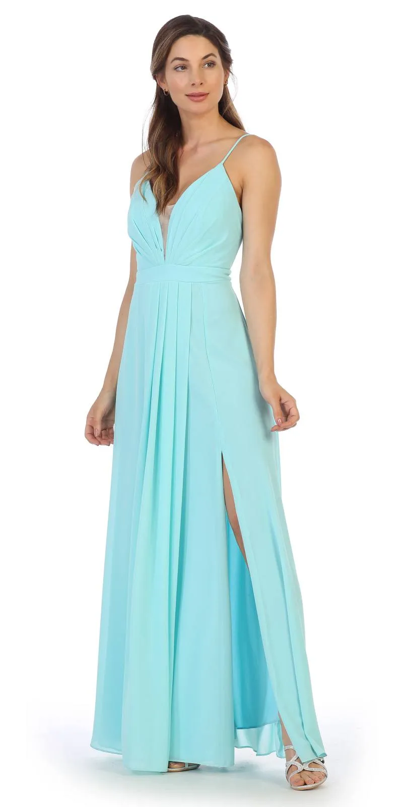 Juno 1095 Corset Lace-Up Back A-Line Long Formal Dress