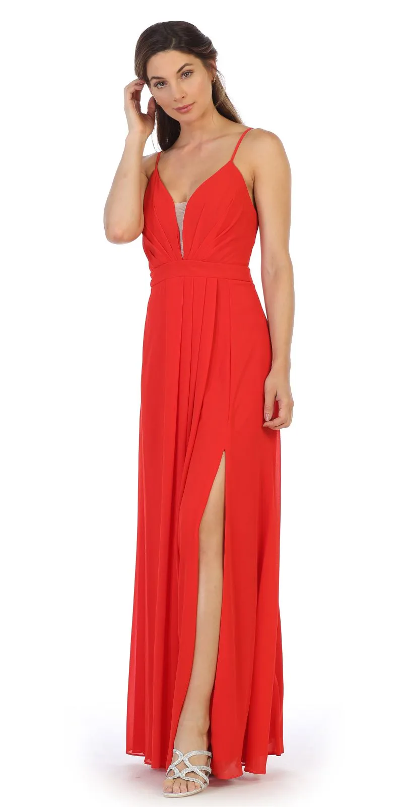 Juno 1095 Corset Lace-Up Back A-Line Long Formal Dress