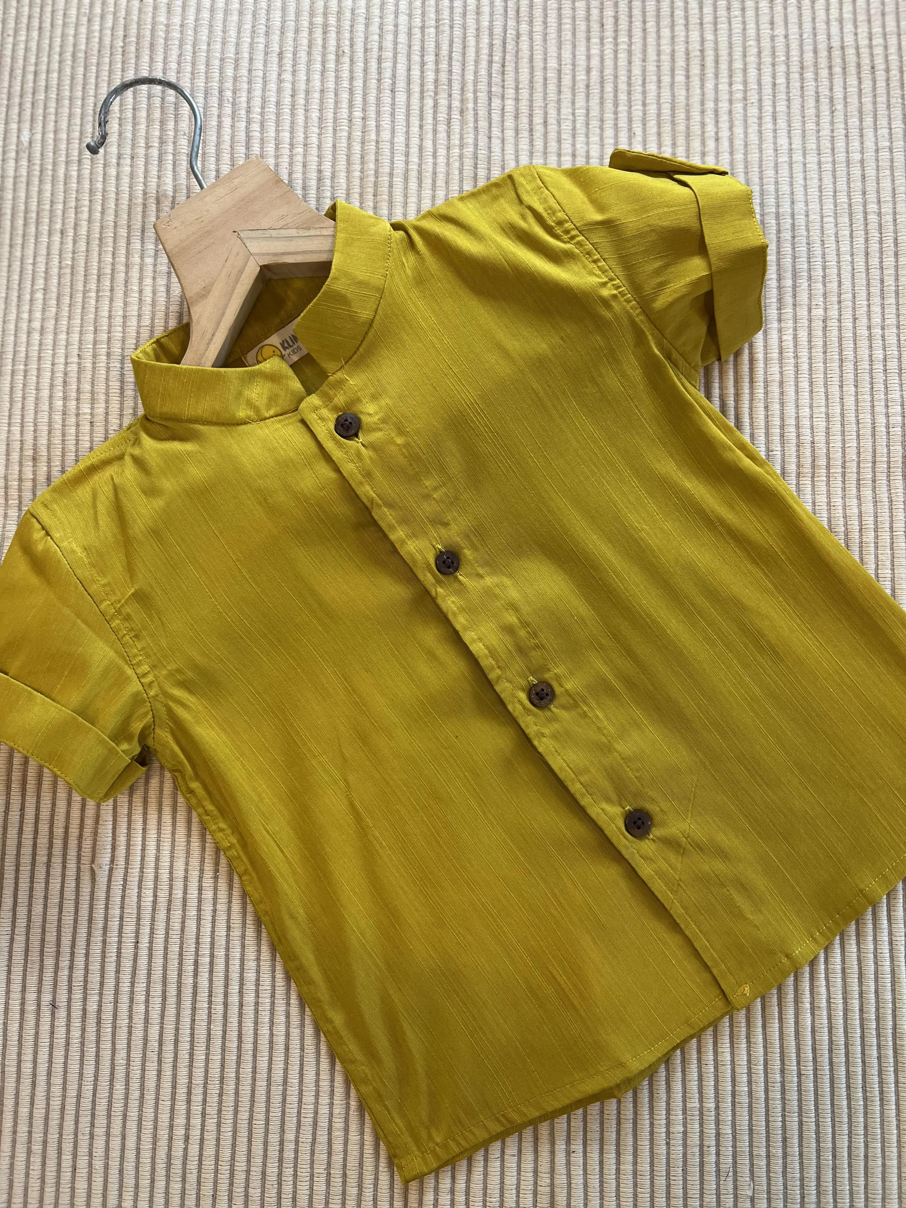 Klingaru Shirt - Festive Raw Silk - Haldi and Henna