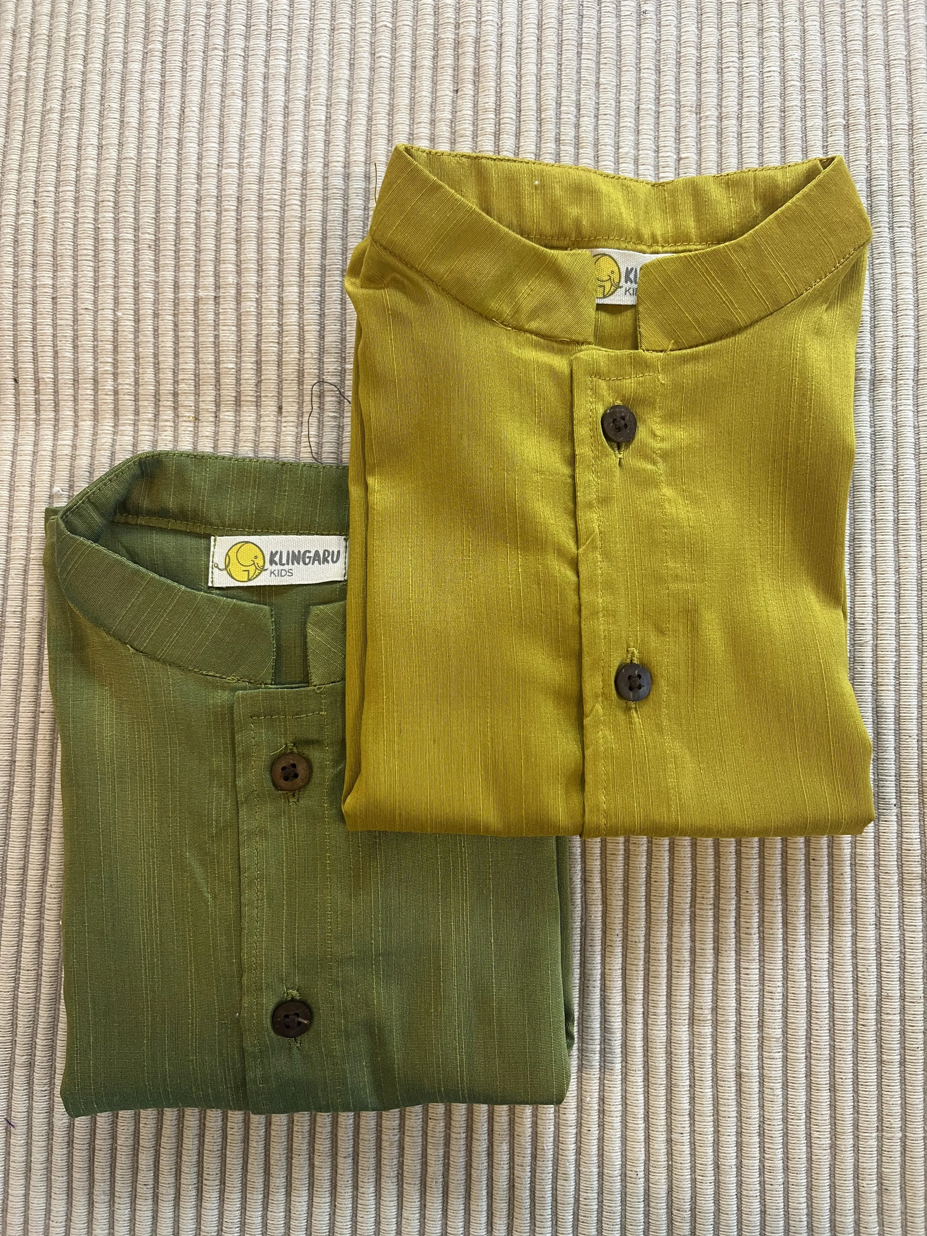 Klingaru Shirt - Festive Raw Silk - Haldi and Henna