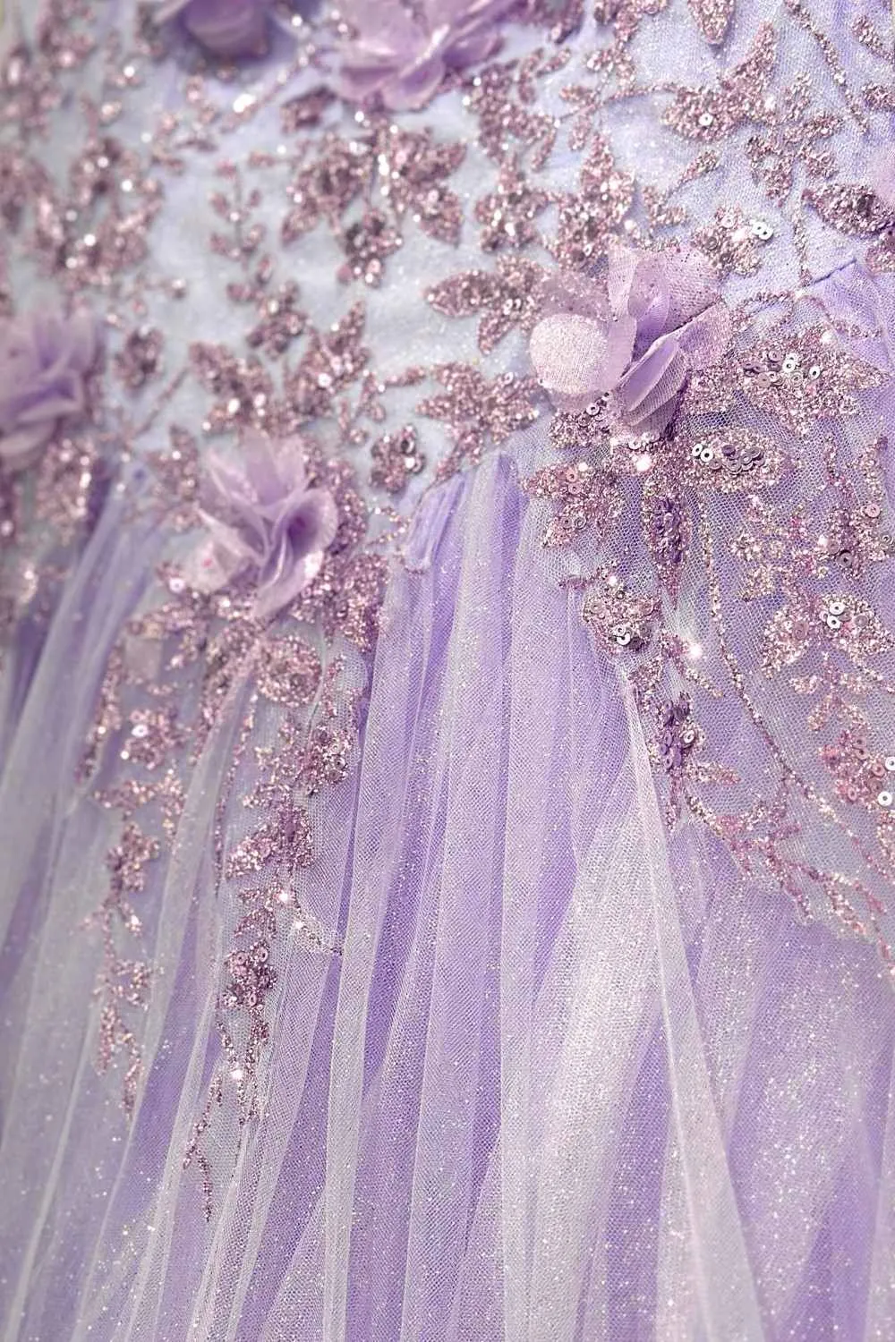 Ladivine 15701 Floral Off the Shoulder A-line Quince Ball Gown