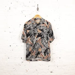 Leaves Hawaiian Pattern Shirt - Black - M