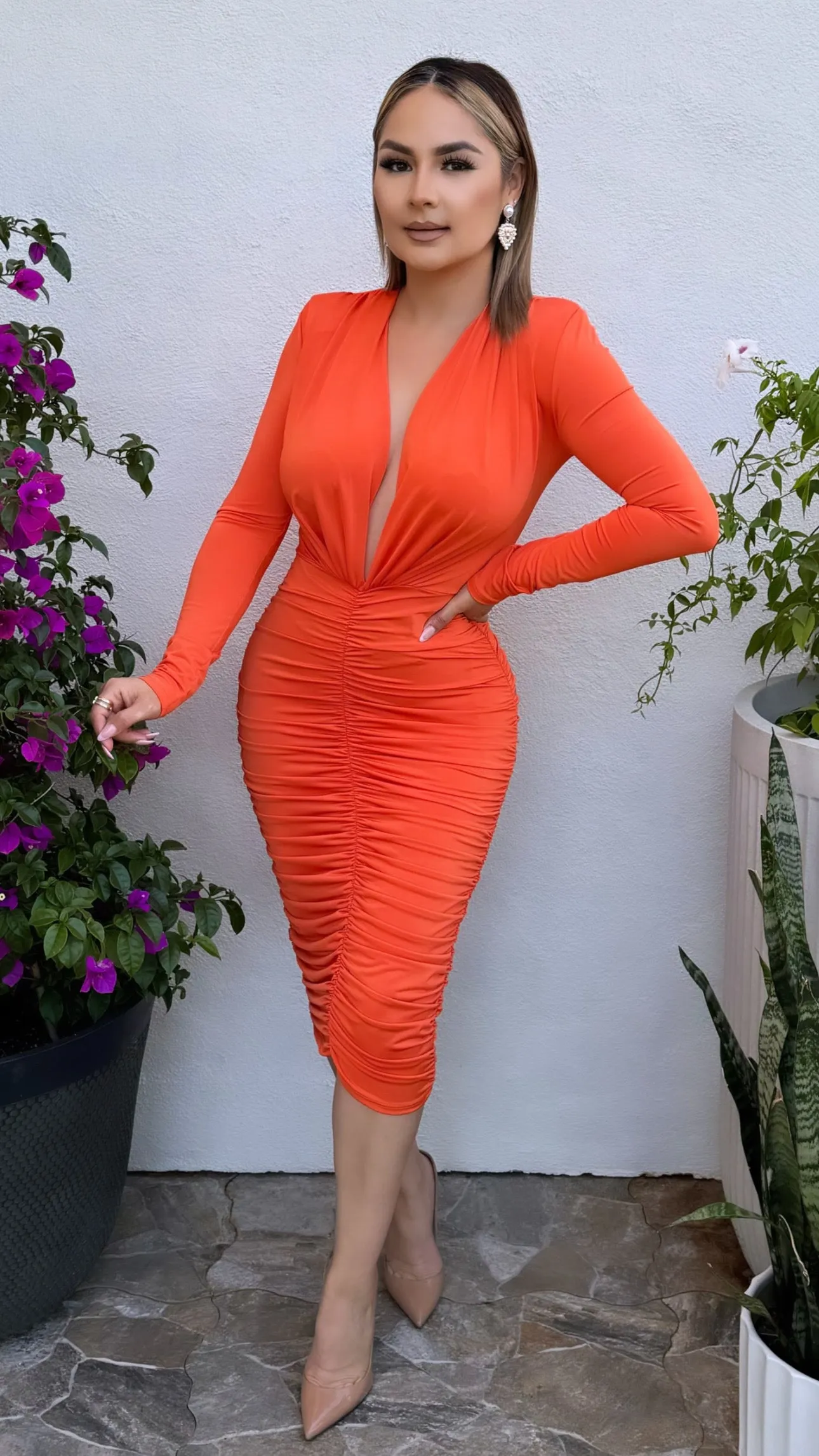 LILIANNE ORANGE DRESS