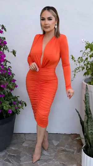 LILIANNE ORANGE DRESS