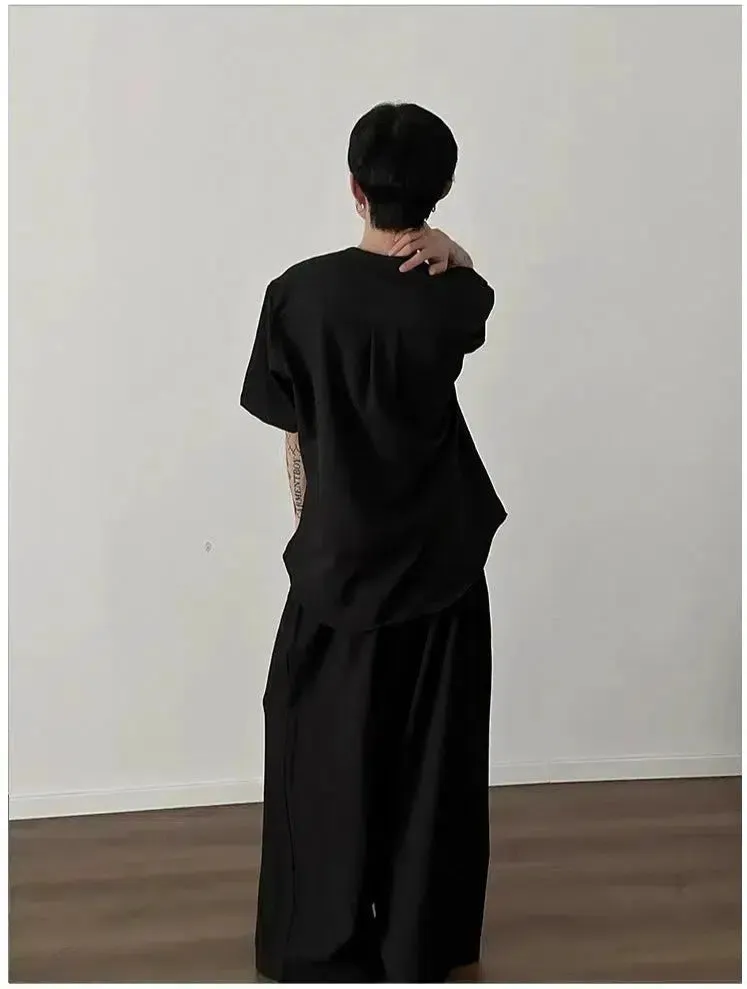 Loose Irregular Ice Silk Collar Shirt