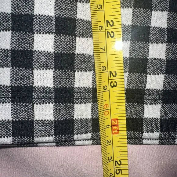 Maeve Anthropologie‎ Black White Gingham Plaid Removable Tie Pencil Skirt Small