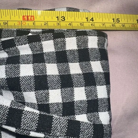 Maeve Anthropologie‎ Black White Gingham Plaid Removable Tie Pencil Skirt Small