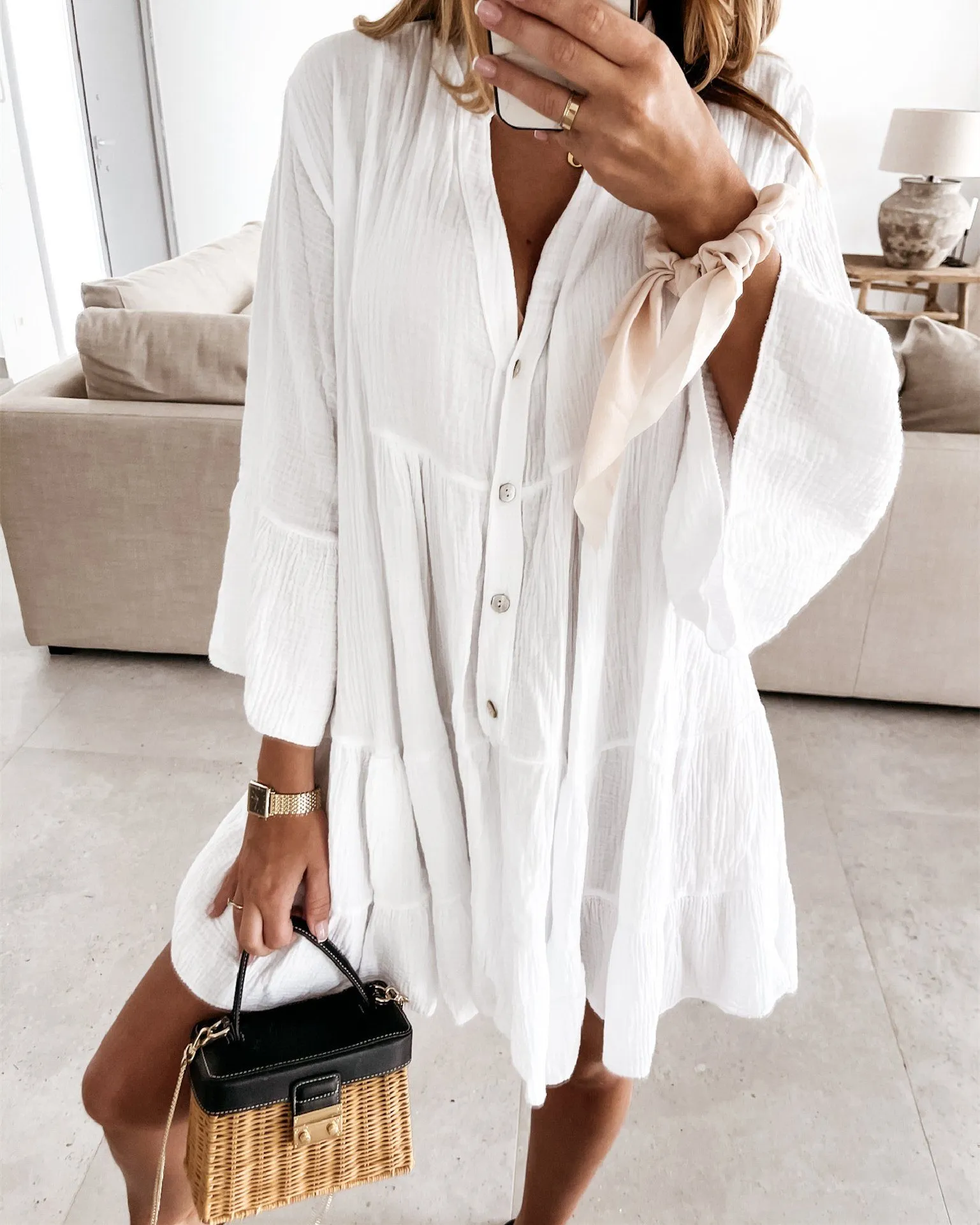 Magic In The Summer Oversize Dress - White