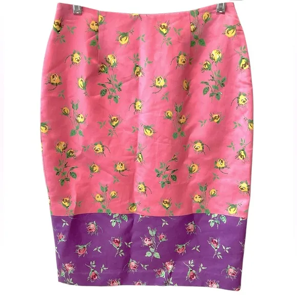 Manoush Skirt Women's Floral Print Pencil Straight Silk Blend Anthropologie 6