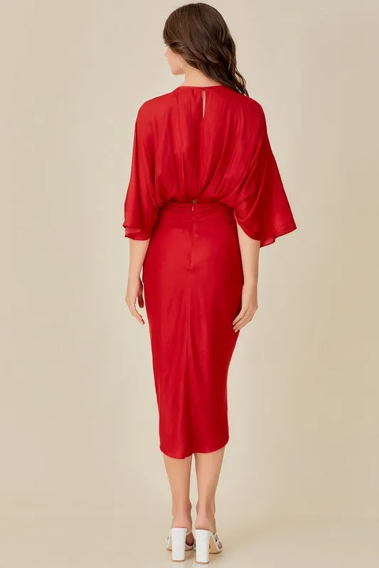 Marena Front Tie Kimono Style Dress
