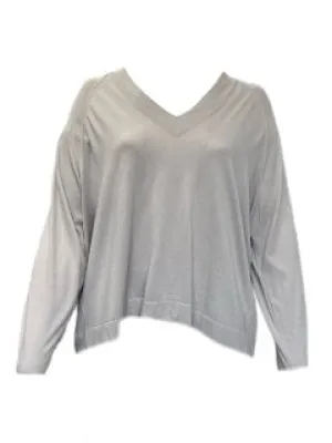 Marina Rinaldi Women's Grey Asse Knitted Long Sleeves Sweater Size XL NWT