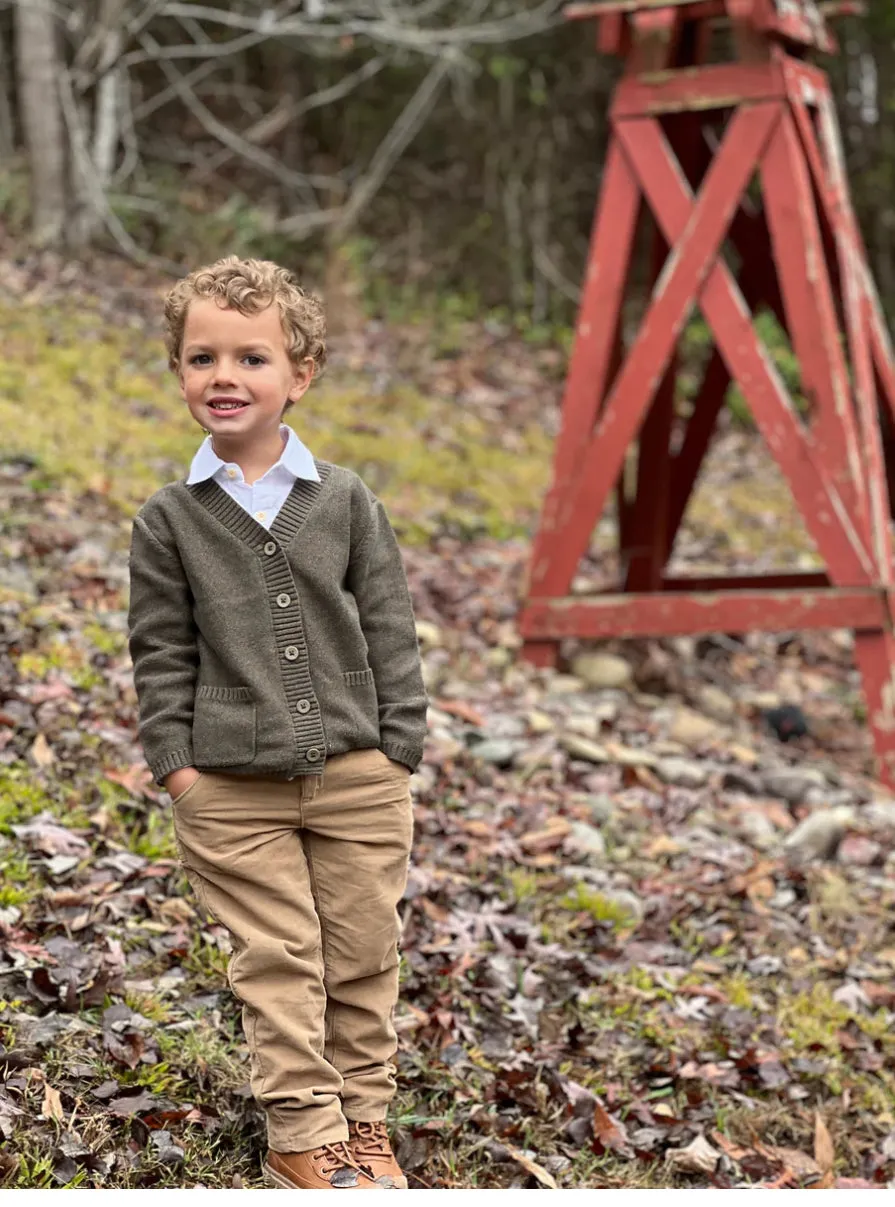 Me & Henry Boys Green Cardigan: Size 3/6M to 8/9 Years