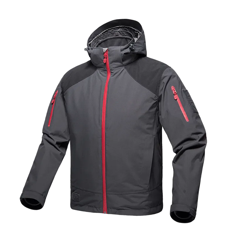 Men soft shell hooded cloth windproof warmth coat for camping hunting