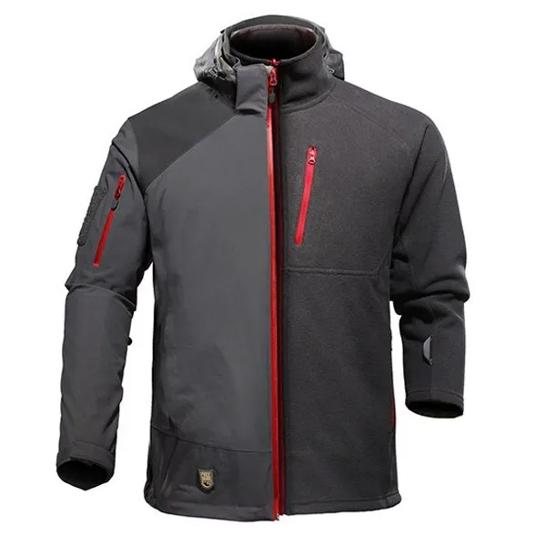Men soft shell hooded cloth windproof warmth coat for camping hunting