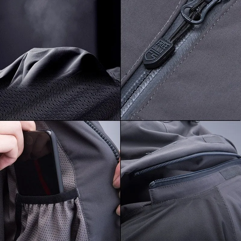 Men soft shell hooded cloth windproof warmth coat for camping hunting