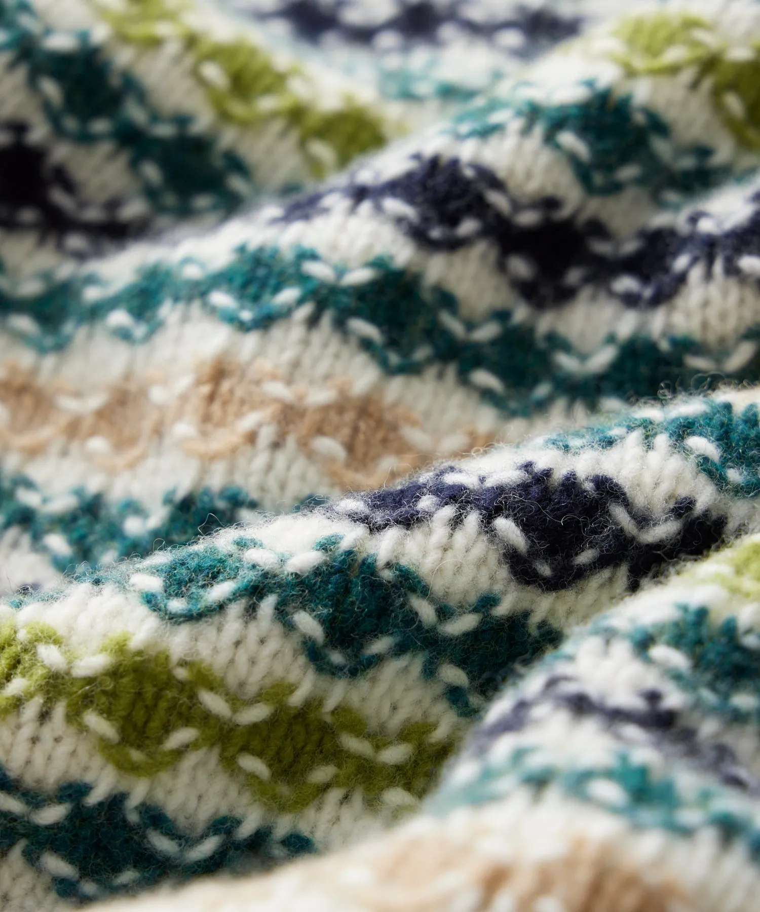 Merino Bubble Stripe Crewneck Sweater in Dark Teal