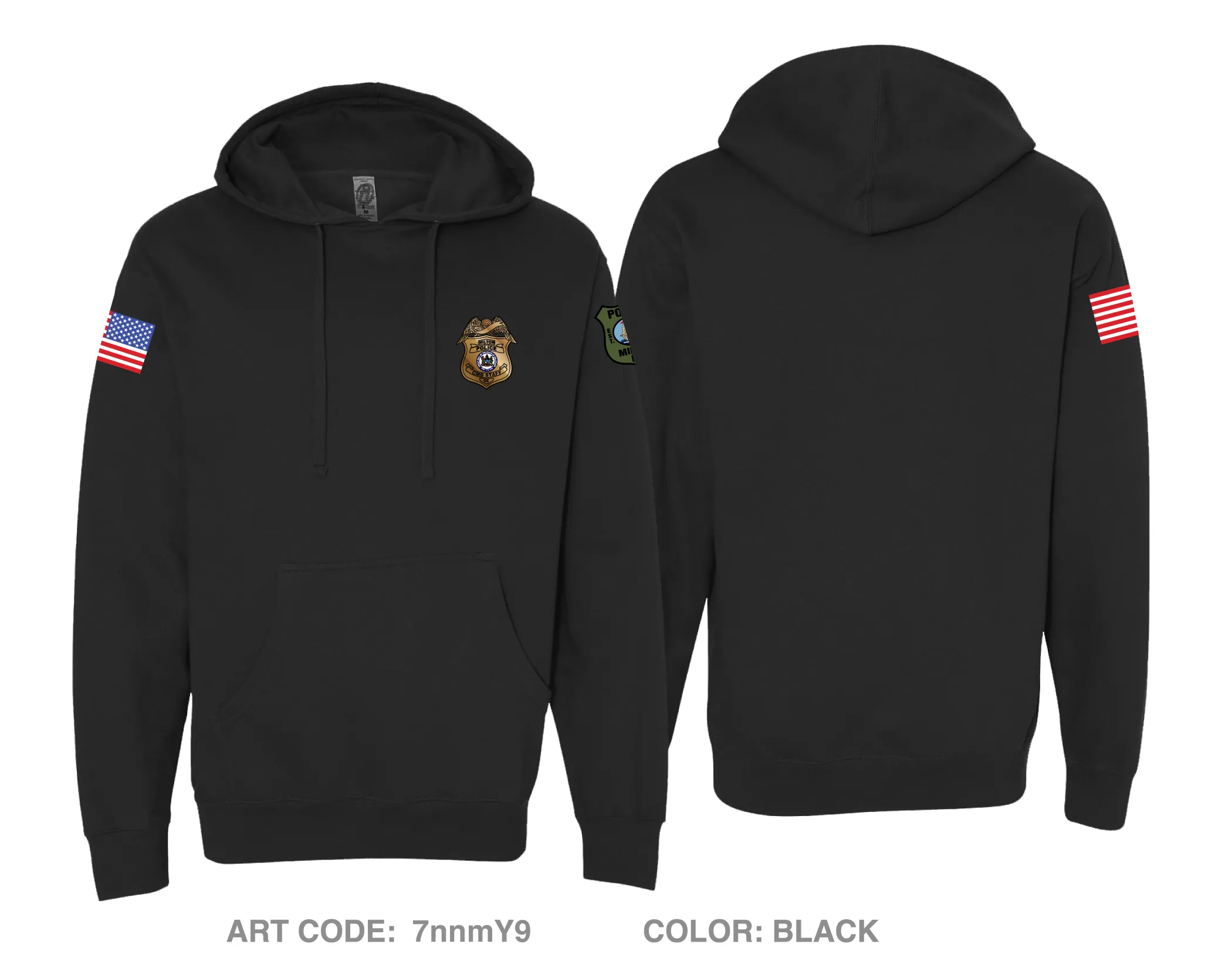 Milton Police Dept. Comfort Unisex Hooded Sweatshirt - 7nnmY9