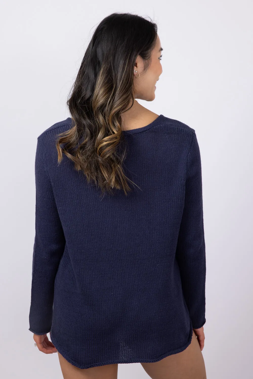 Miracle Beach Lightweight Sweater for Women in Navy | B2501-NAVY