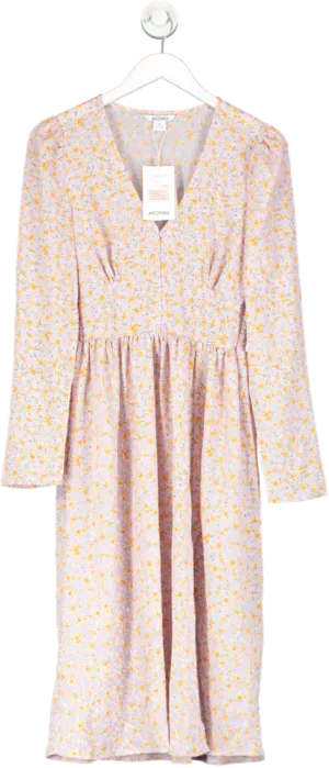 Monki Pink Ditsy Floral Midi Dress BNWT UK 8