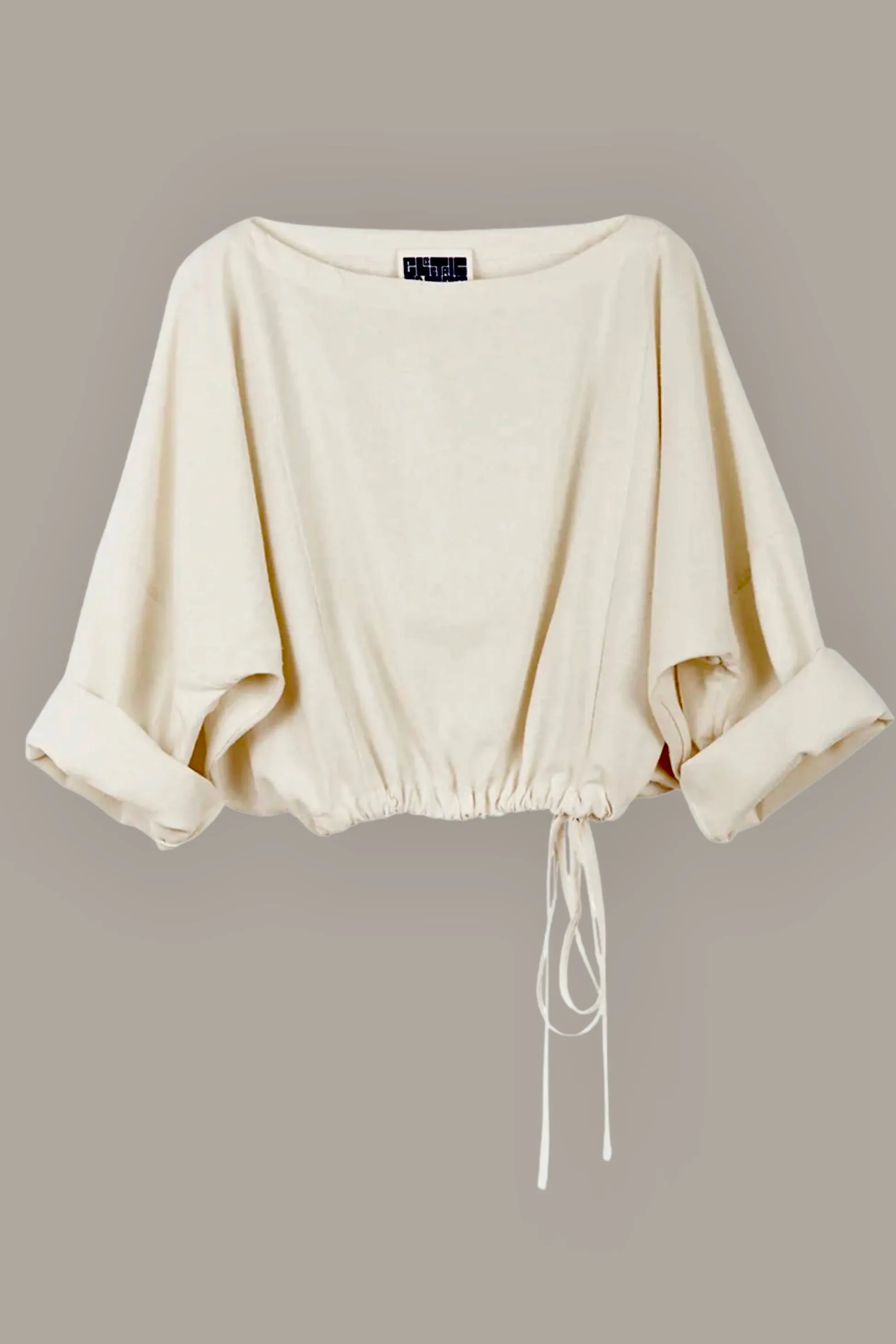 Moonrise Drawstring Pullover Raw Silk Ivory Cream