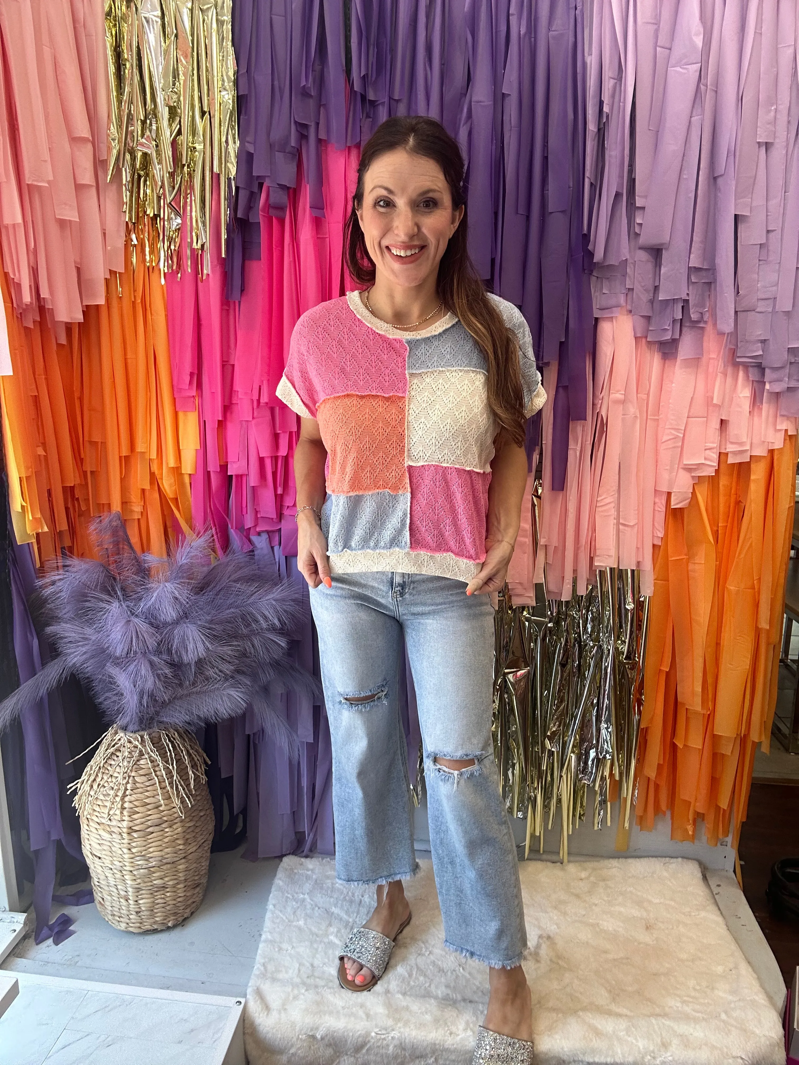 Moving On Colorblock Top: Multi