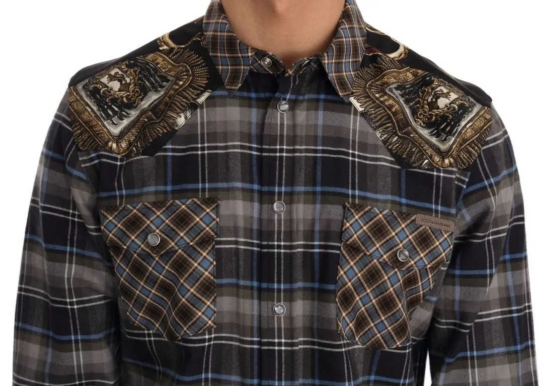 Multicolor Check Cotton Slim Fit Shirt