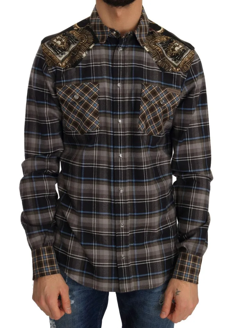 Multicolor Check Cotton Slim Fit Shirt