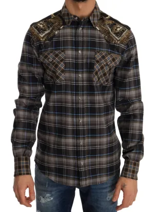 Multicolor Check Cotton Slim Fit Shirt