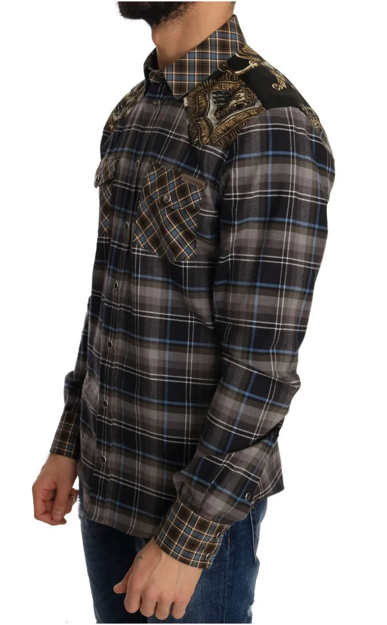Multicolor Check Cotton Slim Fit Shirt