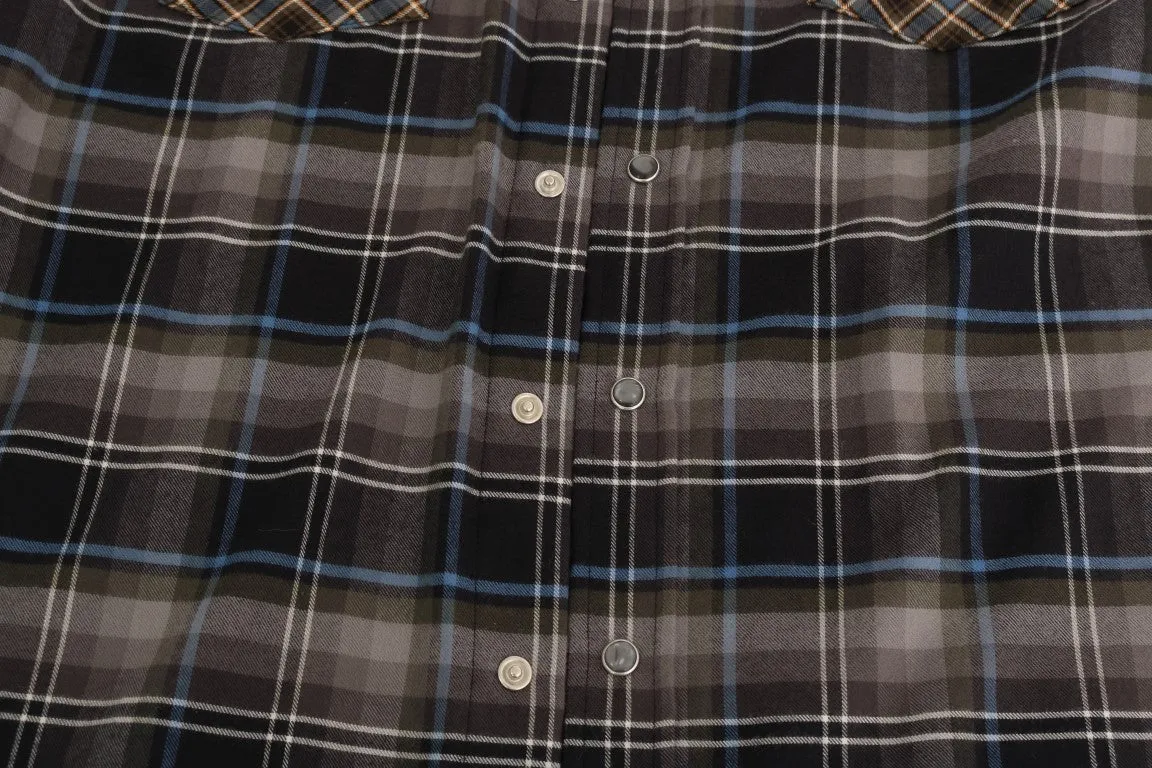 Multicolor Check Cotton Slim Fit Shirt