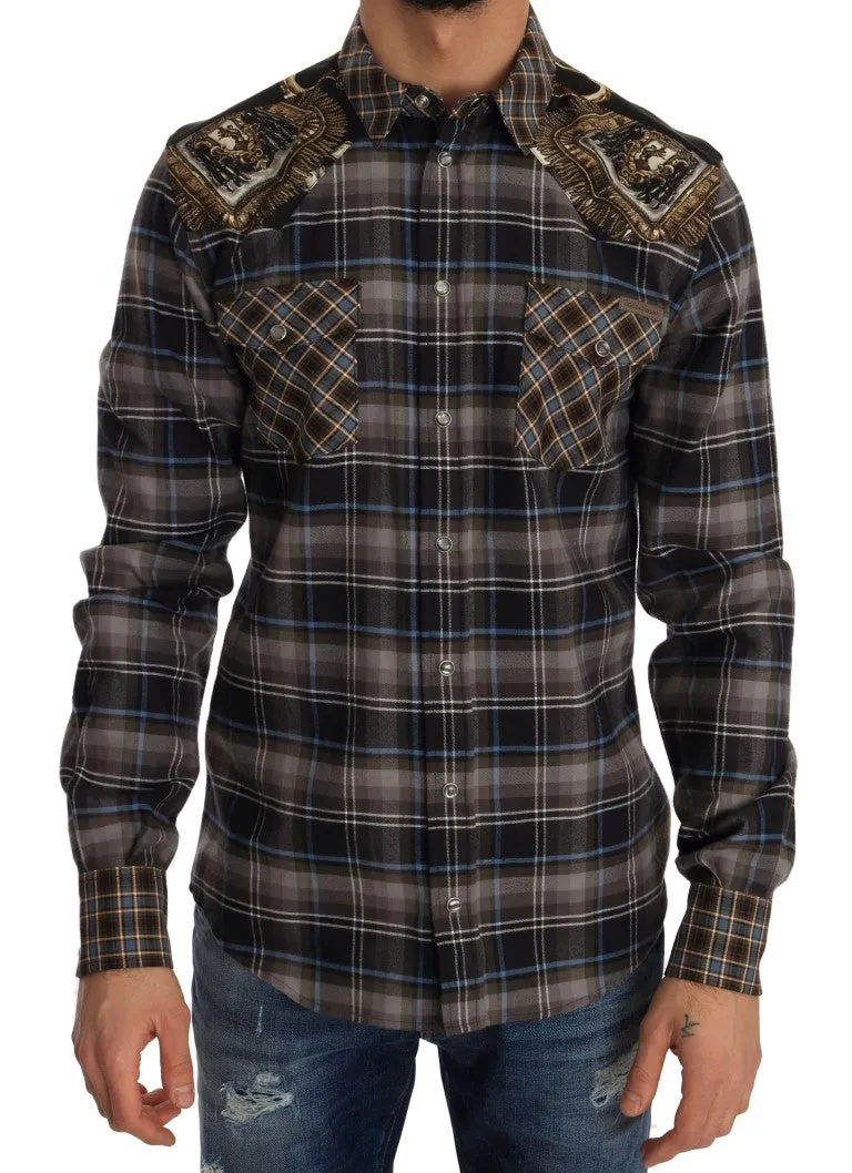Multicolor Check Cotton Slim Fit Shirt