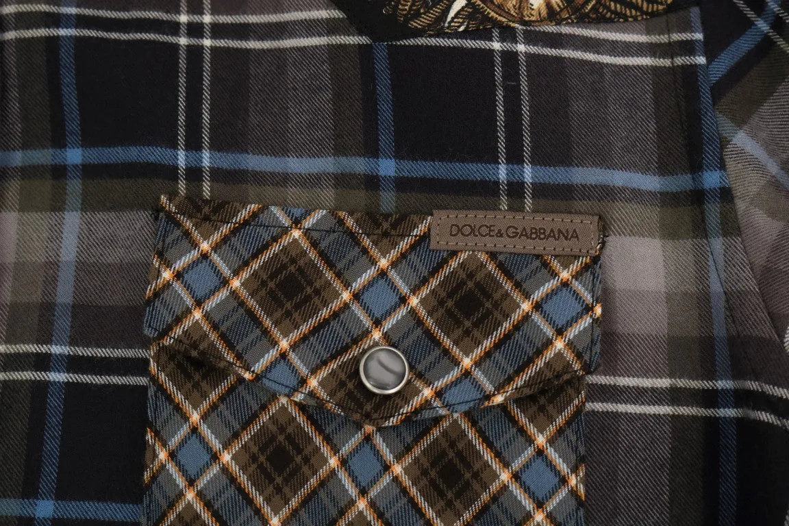 Multicolor Check Cotton Slim Fit Shirt