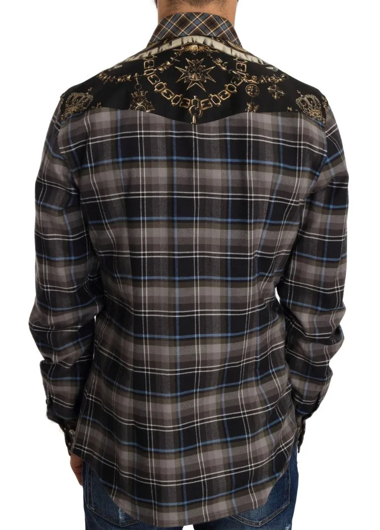 Multicolor Check Cotton Slim Fit Shirt